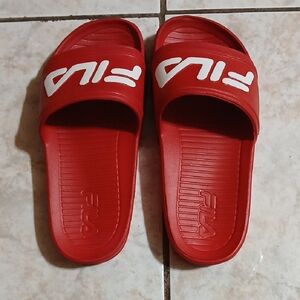 Fila Kids Red Slide Sandals